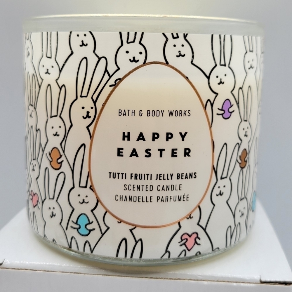 Bath and Body Works Tutti Fruiti Jelly Beans Happy Easter 3 wick candle